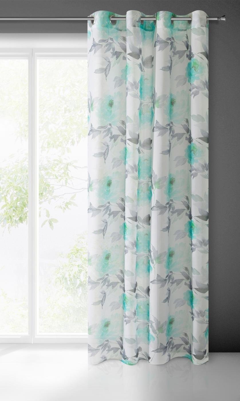 Gardine AIDA-Vorhang aus Etamine mit einem Blumen- oder Blättermotiven Ösen (2 St), halbtransparent, Etamine - Image 2