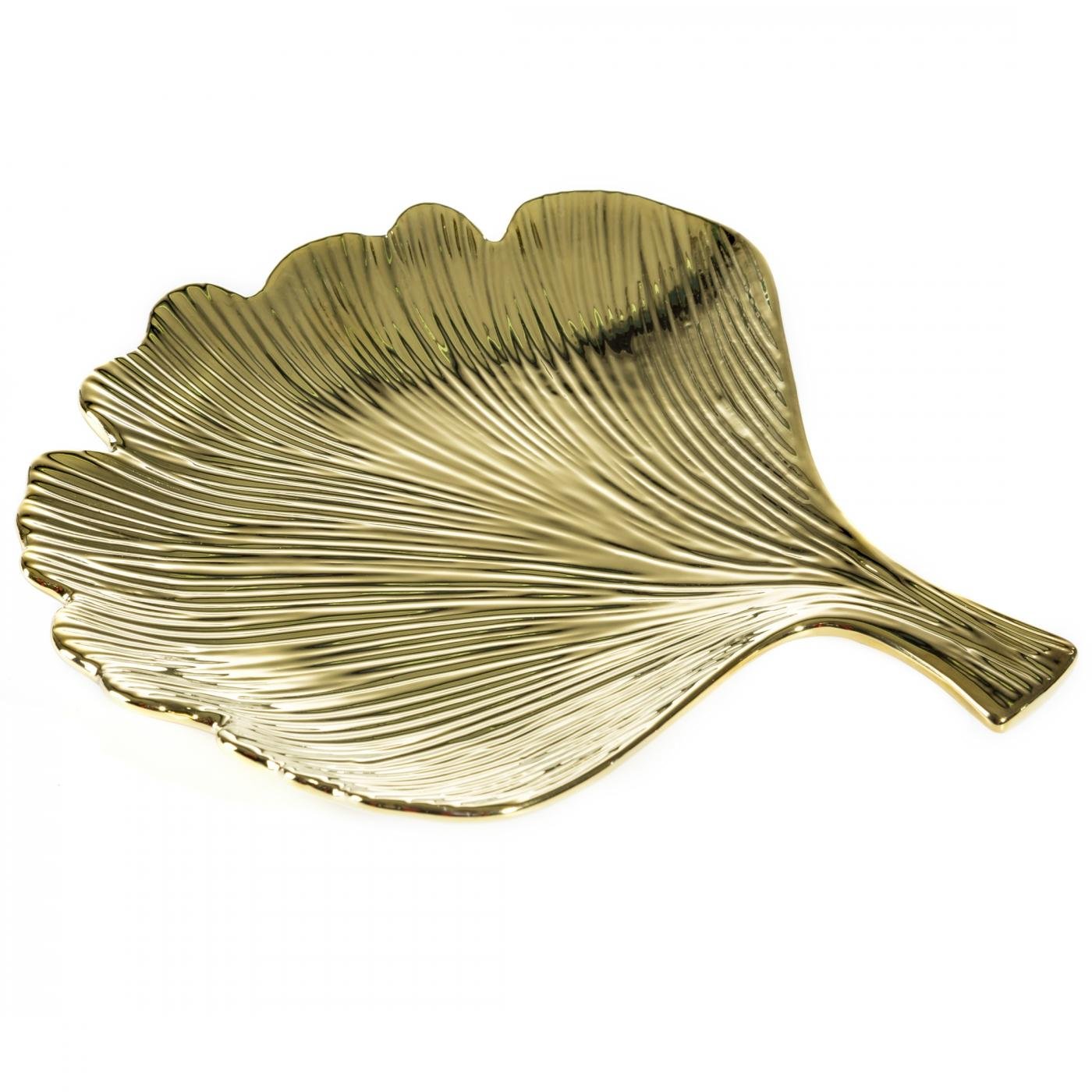 Dekoteller IVA Dolomit-Etagerenständer in Form eines goldenen Ginkgoblattes - Image 2