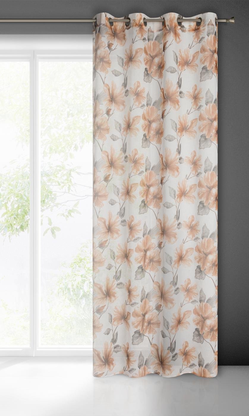 Gardine AIDA-Vorhang aus Etamine mit einem Blumen- oder Blättermotiven Ösen (2 St), halbtransparent, Etamine - Image 2