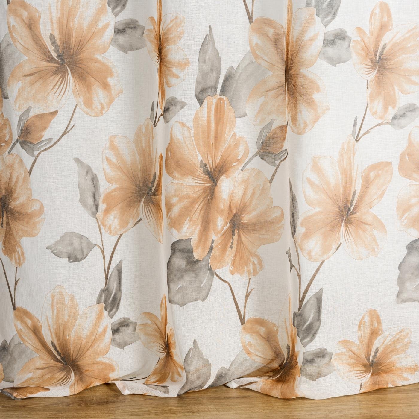 Gardine AIDA-Vorhang aus Etamine mit einem Blumen- oder Blättermotiven Ösen (2 St), halbtransparent, Etamine - Image 5