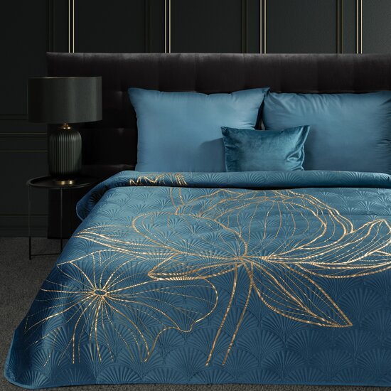 LOTOS Tagesdecke mit goldenen Lotusblüten