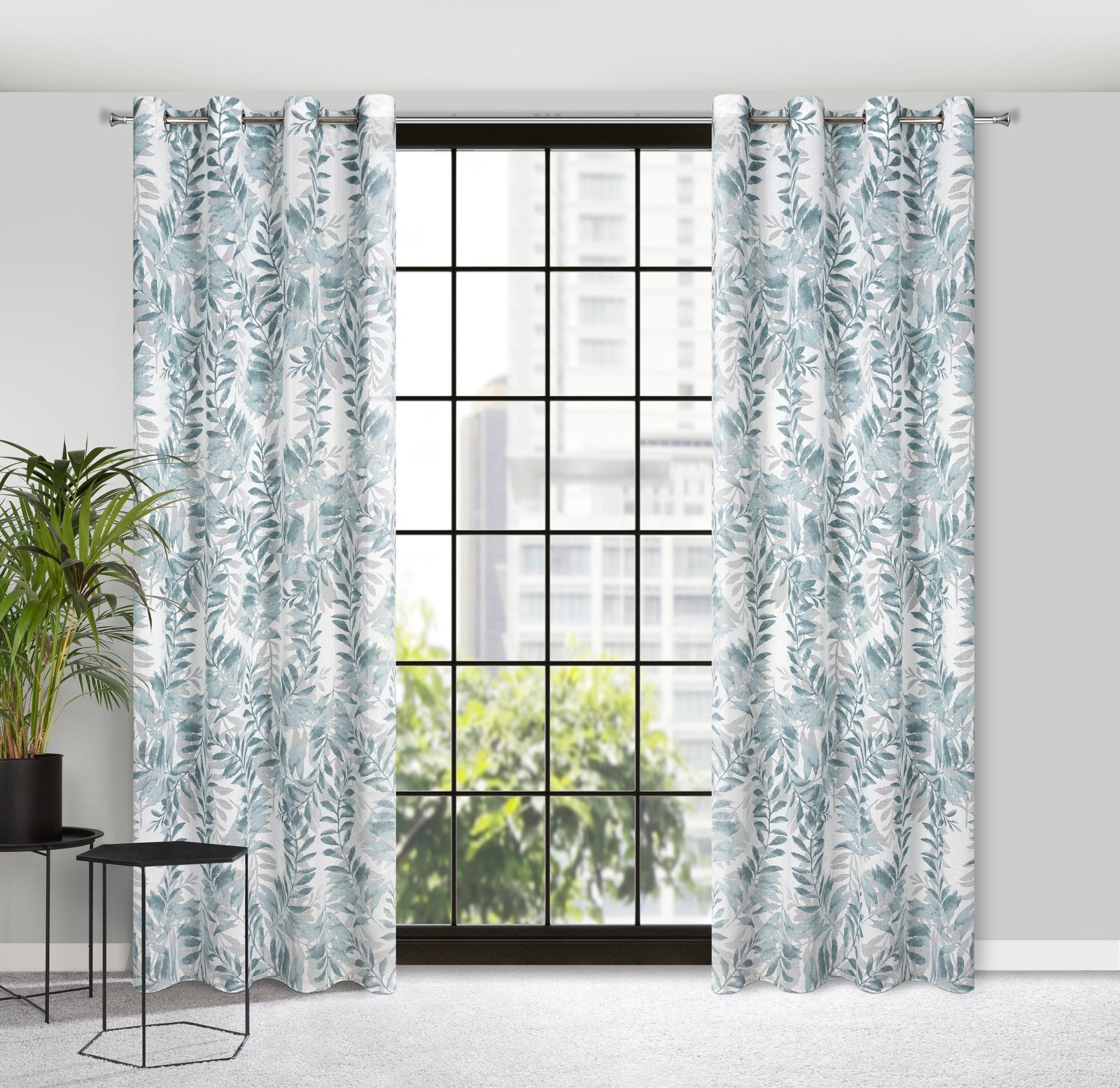 Gardine AIDA-Vorhang aus Etamine mit einem Blumen- oder Blättermotiven Ösen (2 St), halbtransparent, Jacquard - Image 6