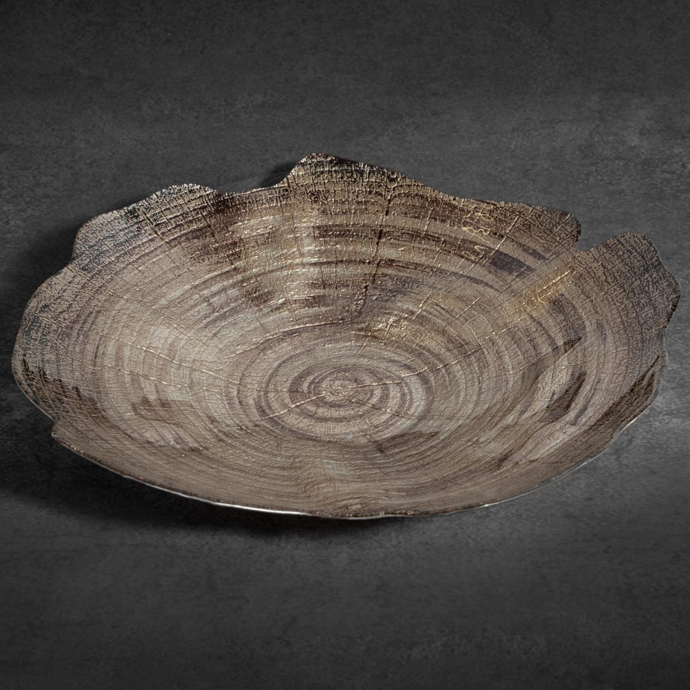 PARI-Schale aus Kunstglas mit Holzmaserungsmotiv