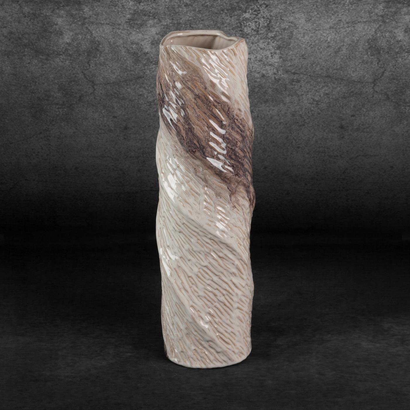 Dekovase ROSINA Keramikvase im Boho-Stil, Dekovase aus Keramik,Größe:12 x 40 und 15 x 49 cm, Farbe:Creme/Braun - Image 4