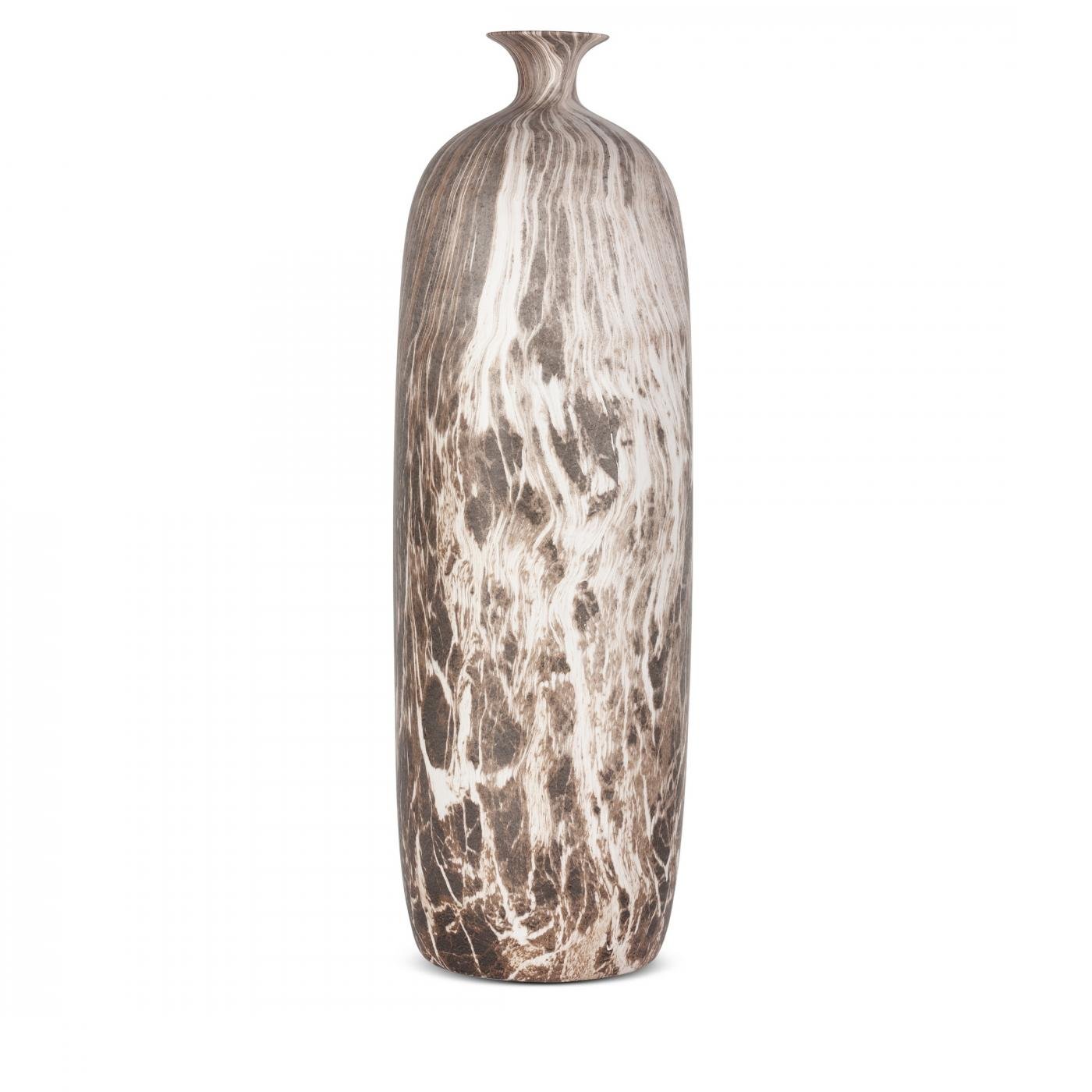 Dekovase NIKOL-Vase mit Marmorstruktur aus natürlichem Dolomit,Größe: 14 x 13 x 40 cm, Farbe: Braun - Image 2