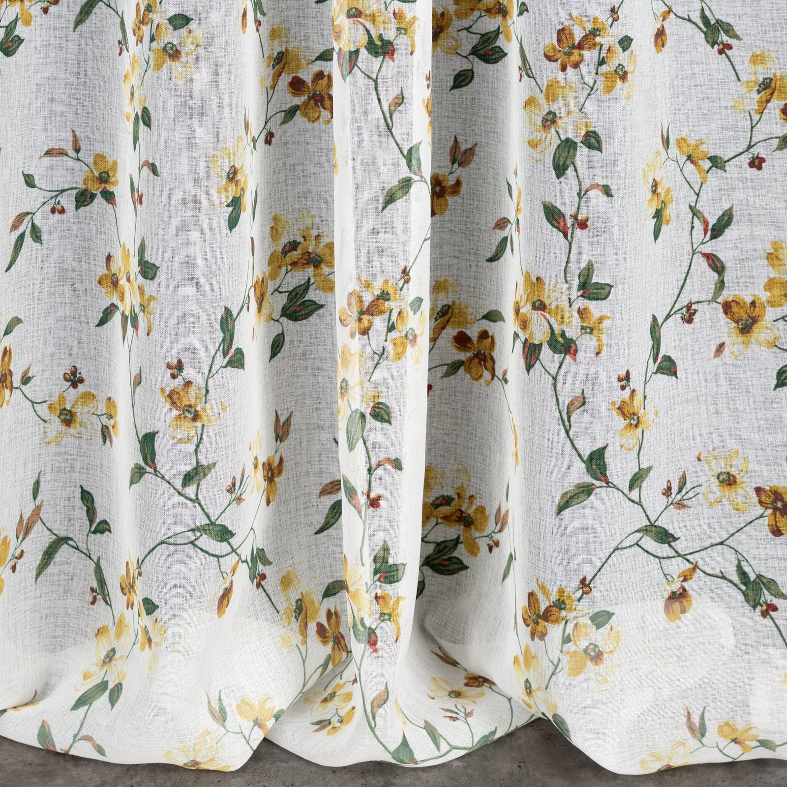 Gardine AIDA-Vorhang aus Etamine mit einem Blumen- oder Blättermotiven Multifunktionsband (2 St), halbtransparent, Etamine - Image 2