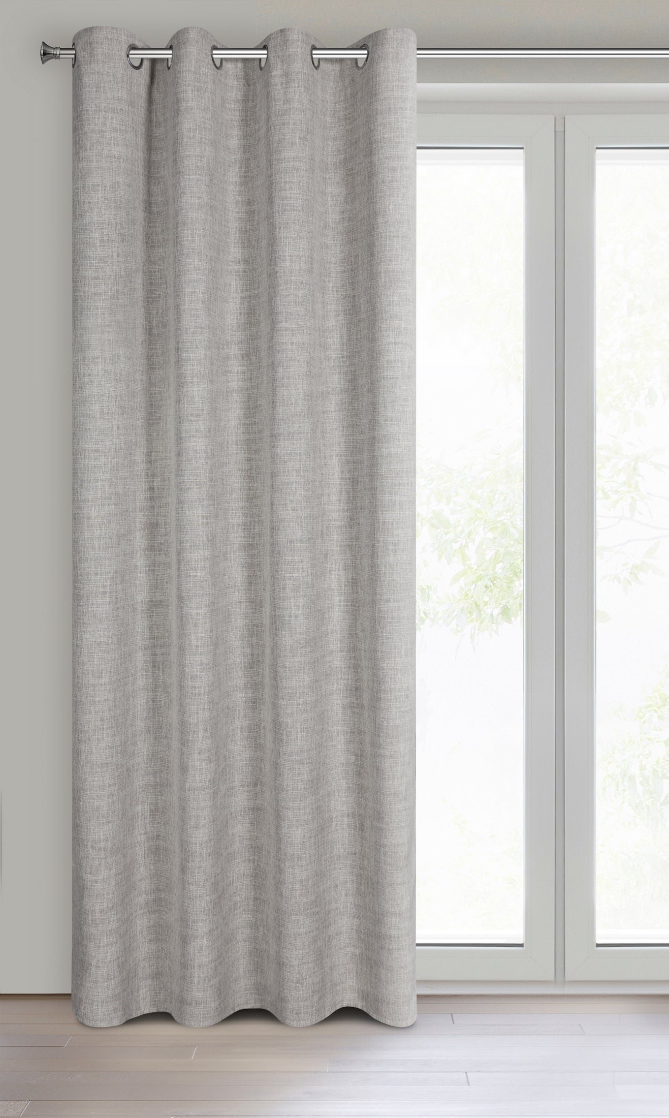 ROMA Melange-Vorhang im Öko-Stil,(2er Set),140 x 250 cm, große Ösen/Kreise - Image 2
