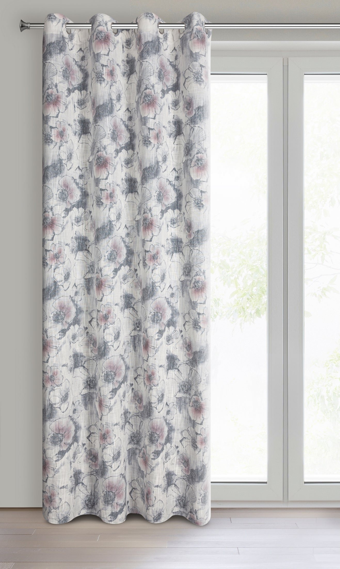 Gardine AIDA-Vorhang aus Etamine mit einem Blumen- oder Blättermotiven Ösen (2 St), halbtransparent, Etamine - Image 2