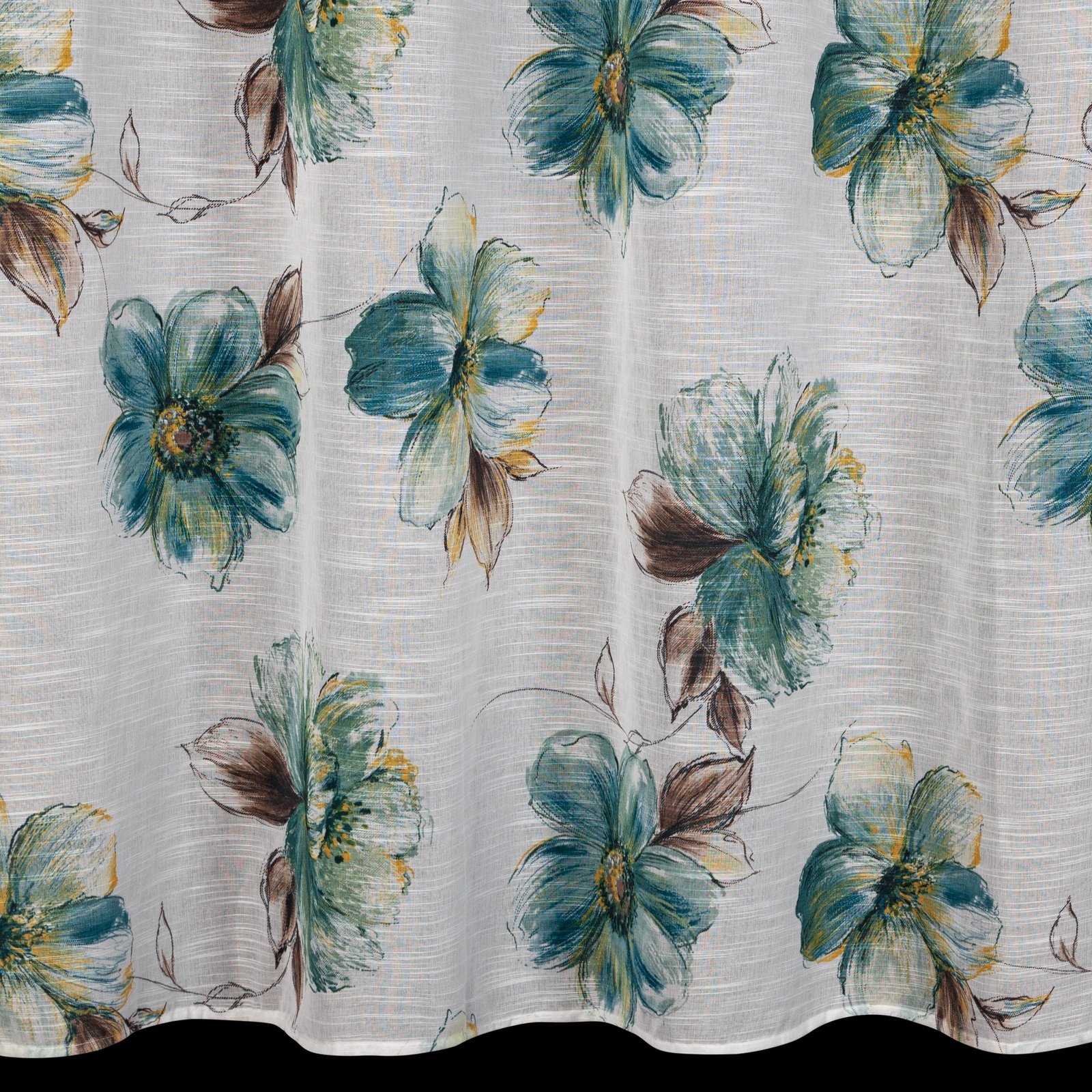 Gardine AIDA-Vorhang aus Etamine mit einem Blumen- oder Blättermotiven Ösen (2 St), halbtransparent, Etamine - Image 4