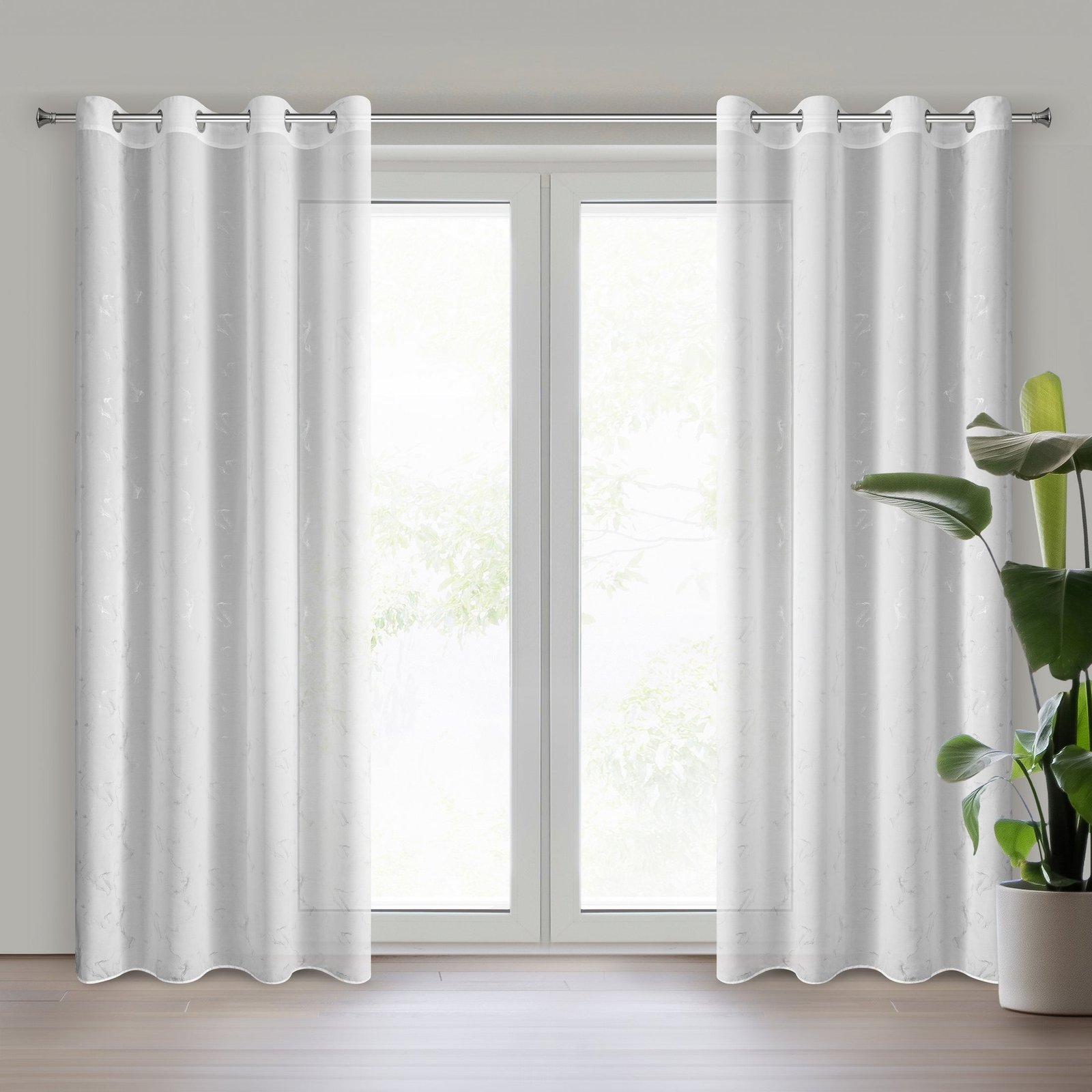 Gardine Iva-Vorhang aus Etamine mit Marmormuster Ă–sen (2 St), halbtransparent, Etamine