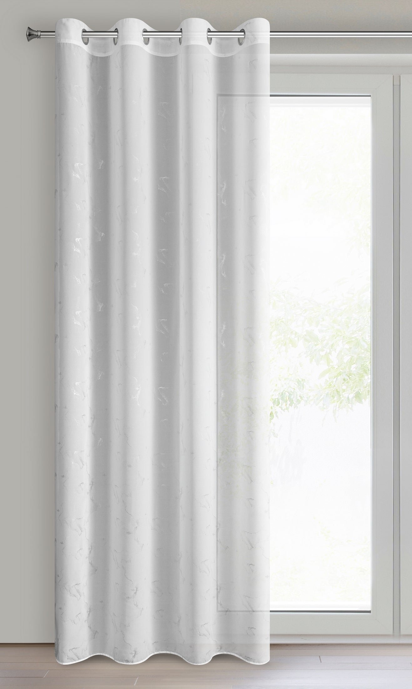Gardine Iva-Vorhang aus Etamine mit Marmormuster Ă–sen (2 St), halbtransparent, Etamine - Image 2