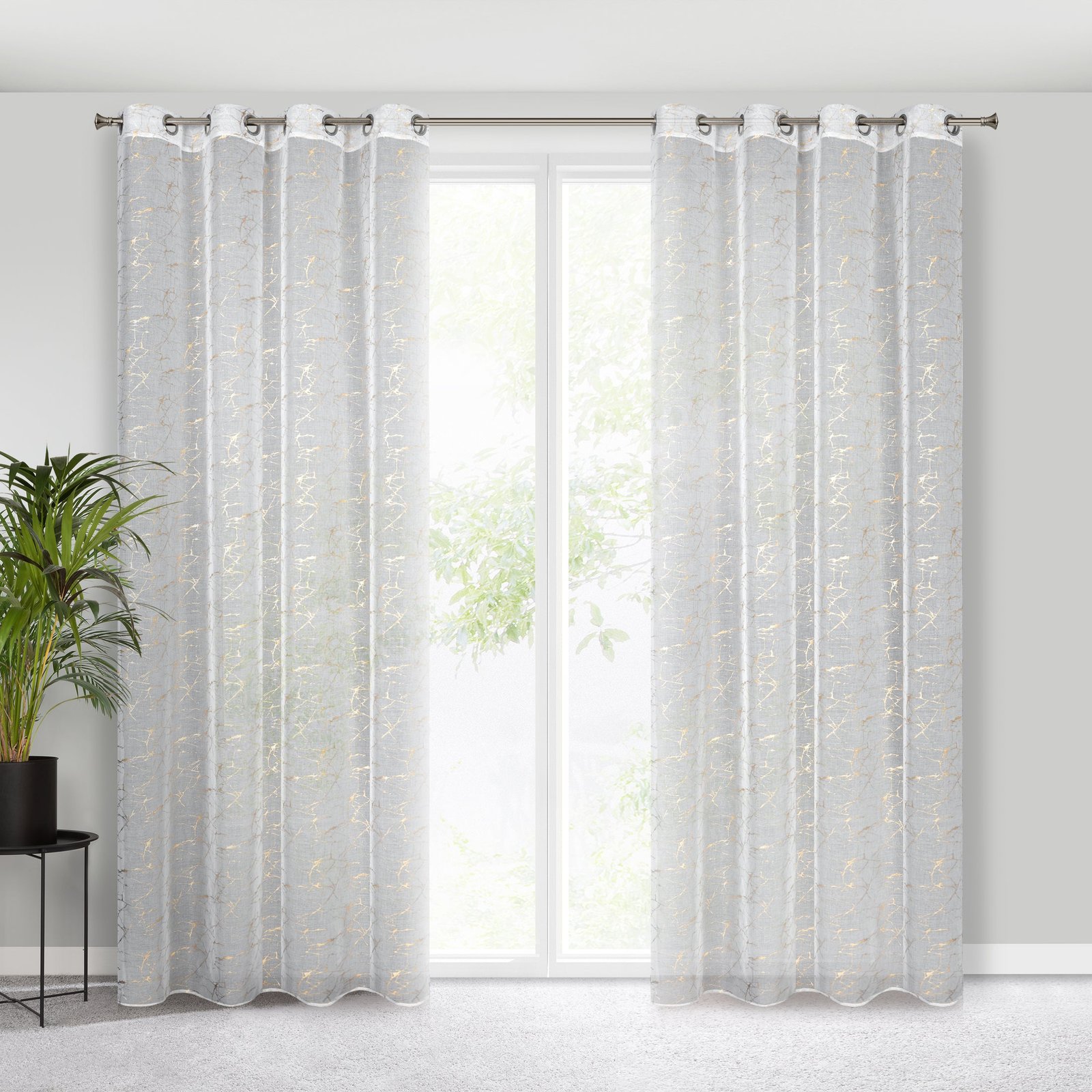 Gardine Iva-Vorhang aus Etamine mit Marmormuster Ă–sen (2 St), transparent, Etamine - Image 5