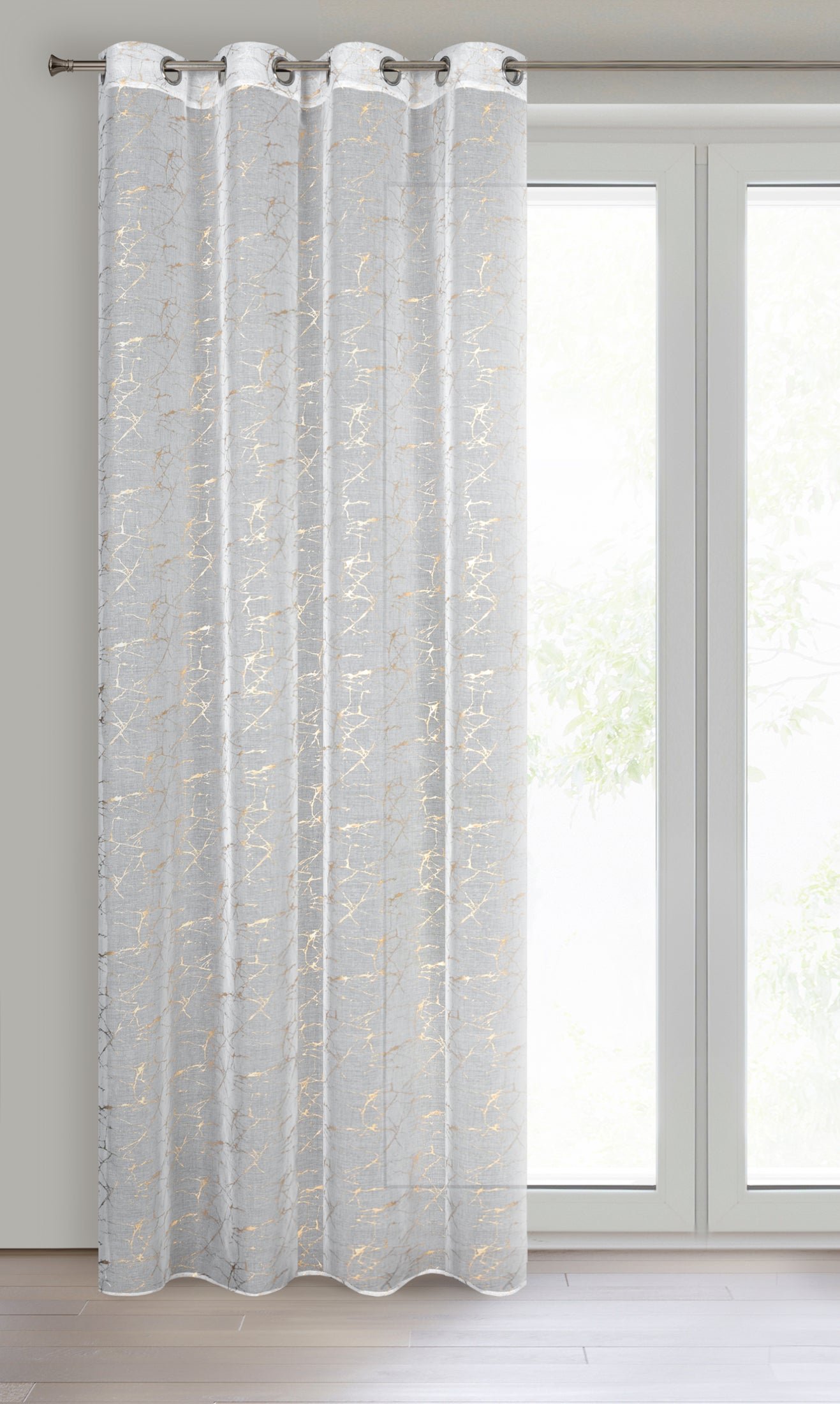Gardine Iva-Vorhang aus Etamine mit Marmormuster Ă–sen (2 St), transparent, Etamine - Image 2