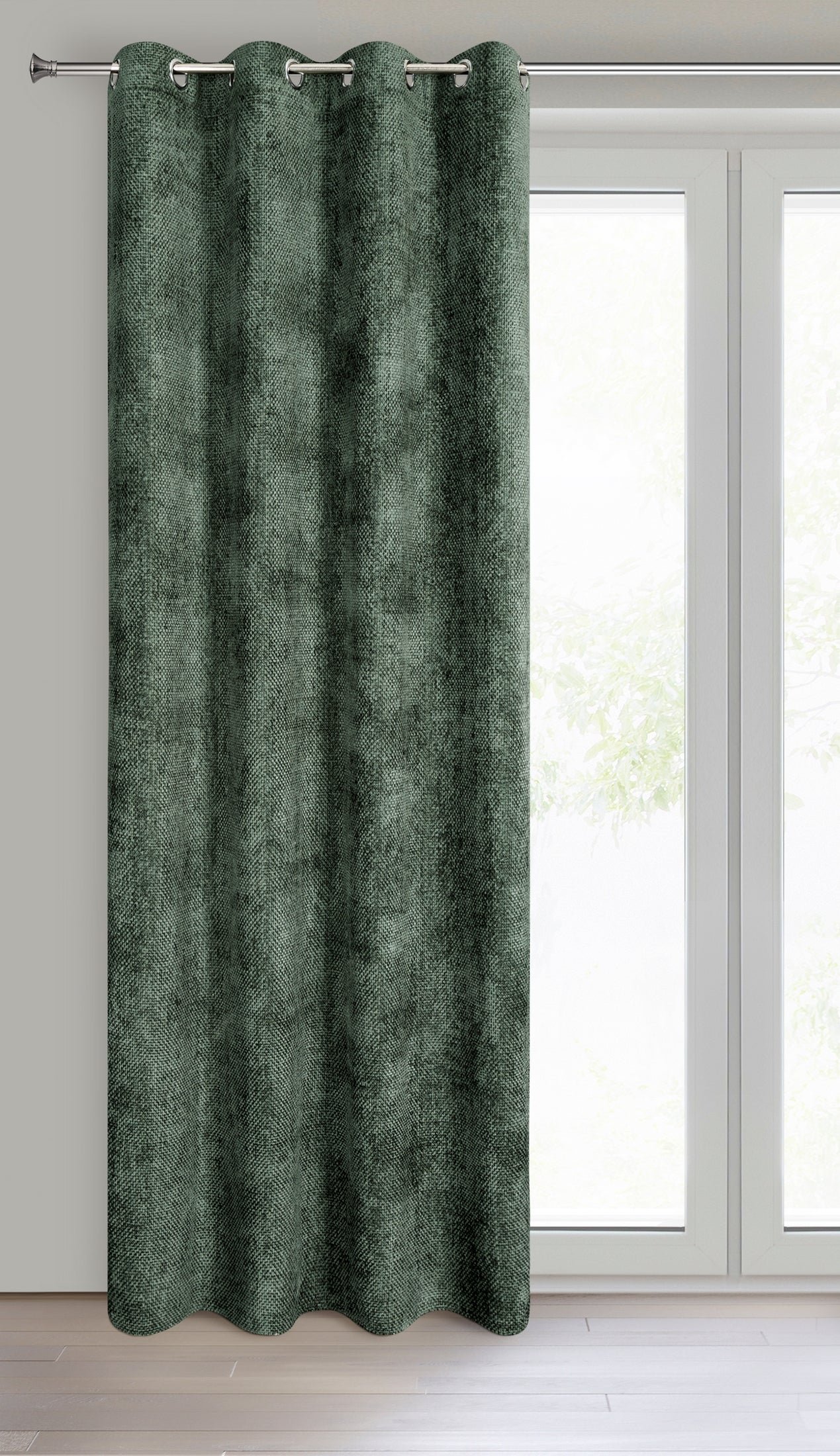 Einfarbiger ALETA-Vorhang aus Chenille,(2er Set),135x250 cm,Ă–sen/Kreise - Image 2