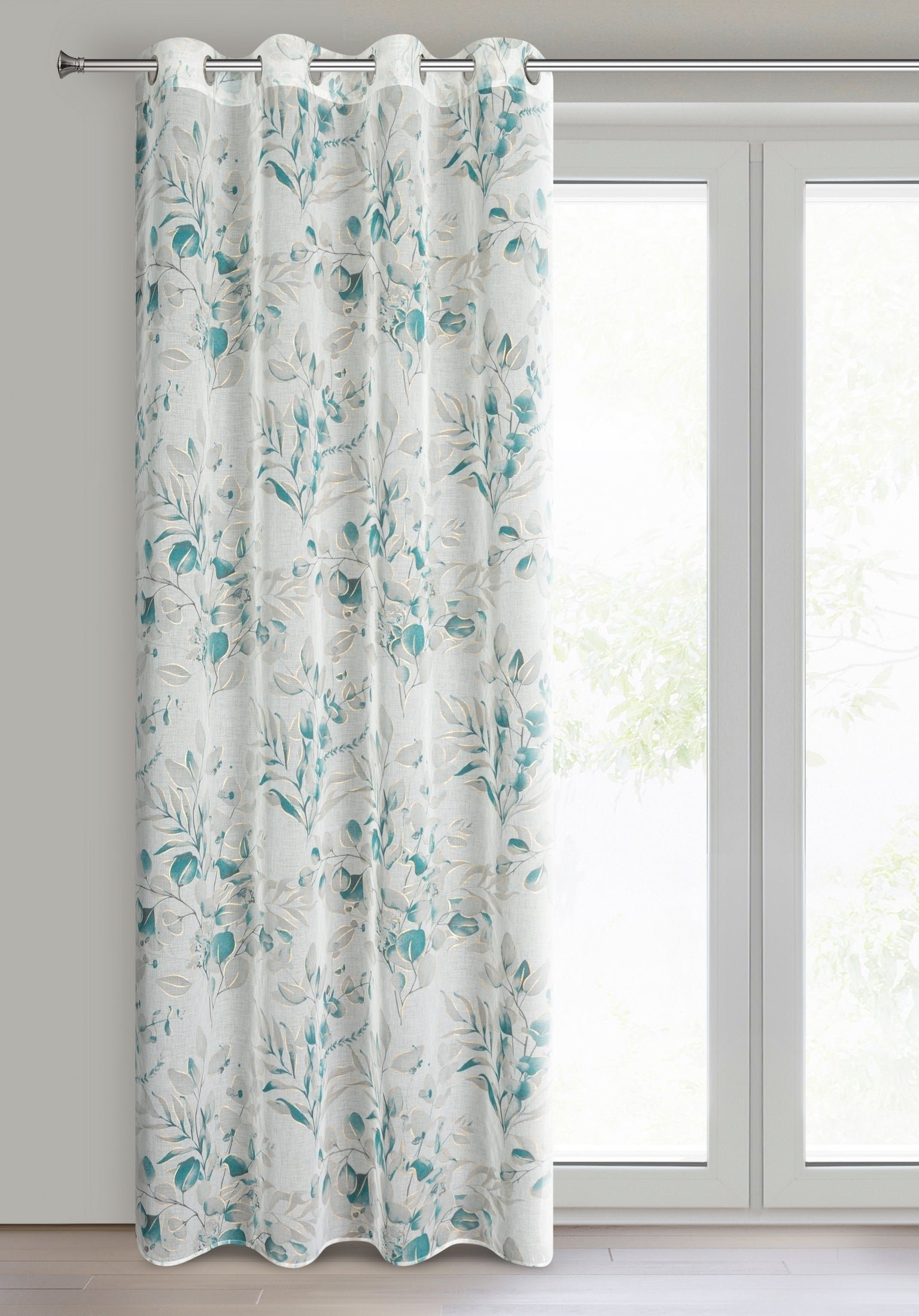 Gardine AIDA-Vorhang aus Etamine mit einem Blumen- oder Blättermotiven Ösen (2 St), halbtransparent, Etamine - Image 2