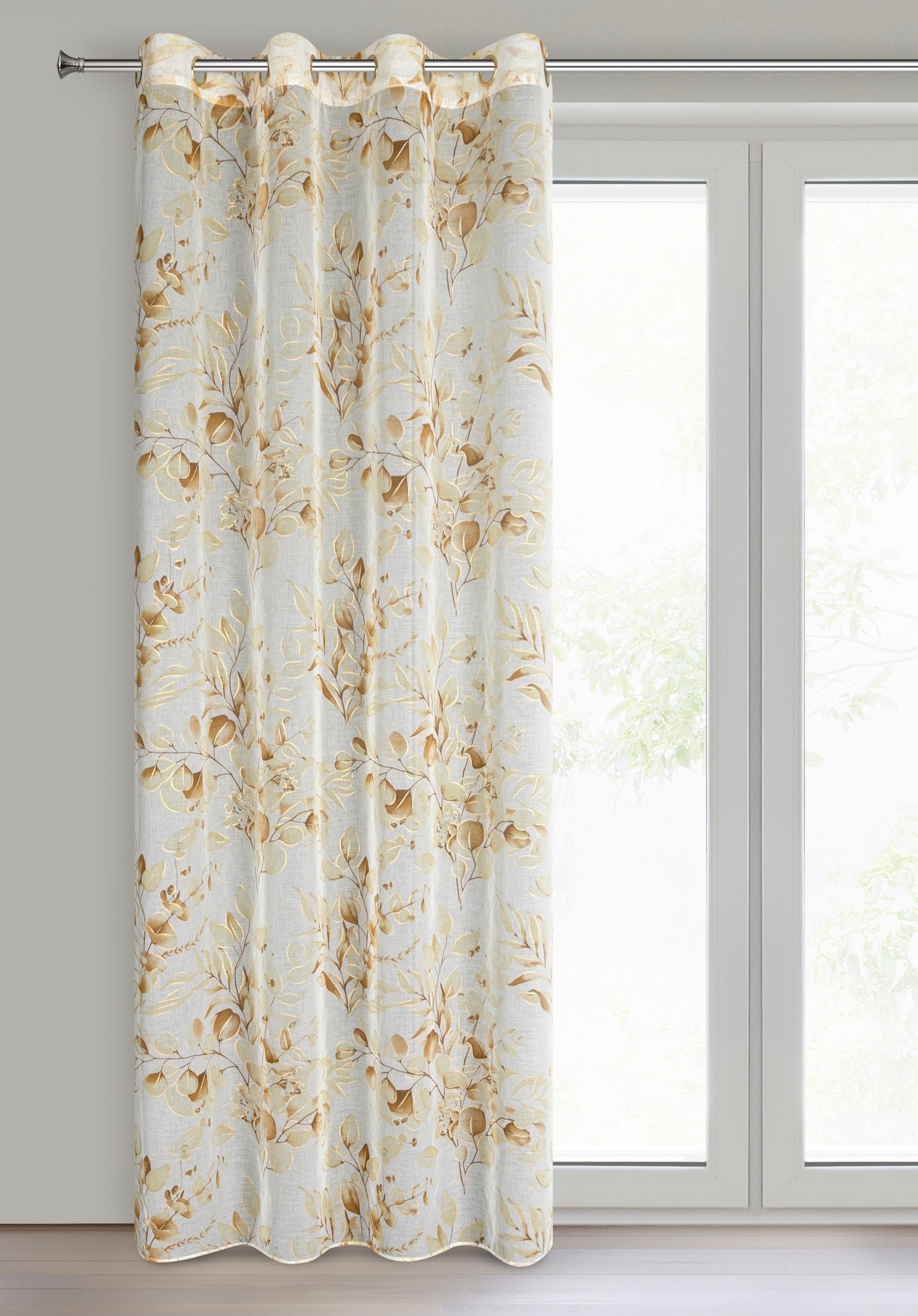 Gardine AIDA-Vorhang aus Etamine mit einem Blumen- oder Blättermotiven Ösen (2 St), halbtransparent, Etamine - Image 2