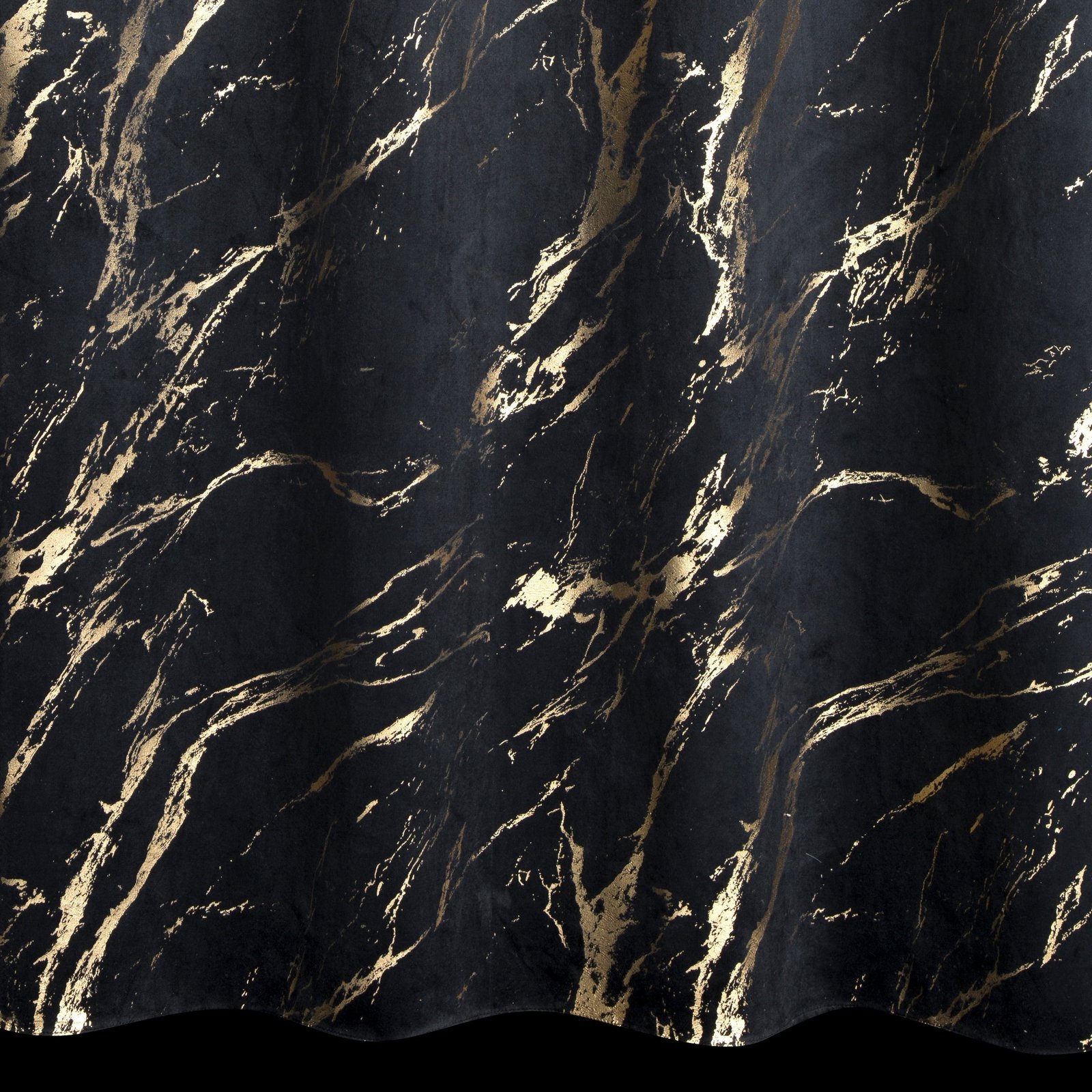 Gardine MOLLY-Vorhang aus Samt mit glänzenden GOLD-Ösen aus Marmor(2er Set), 140x250 cm, schwarz/gold - Image 2