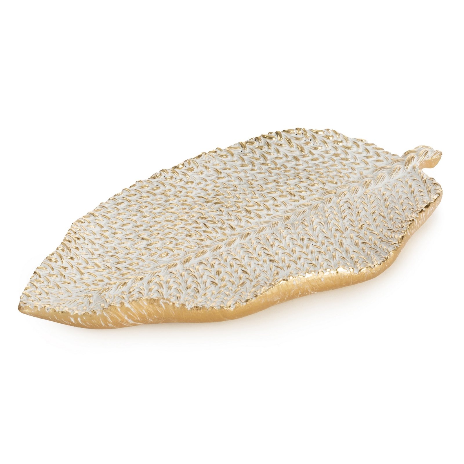 Dekoteller MOLI-Teller aus Polyesterharz, 29x16x3cm, Goldfarbe - Image 2