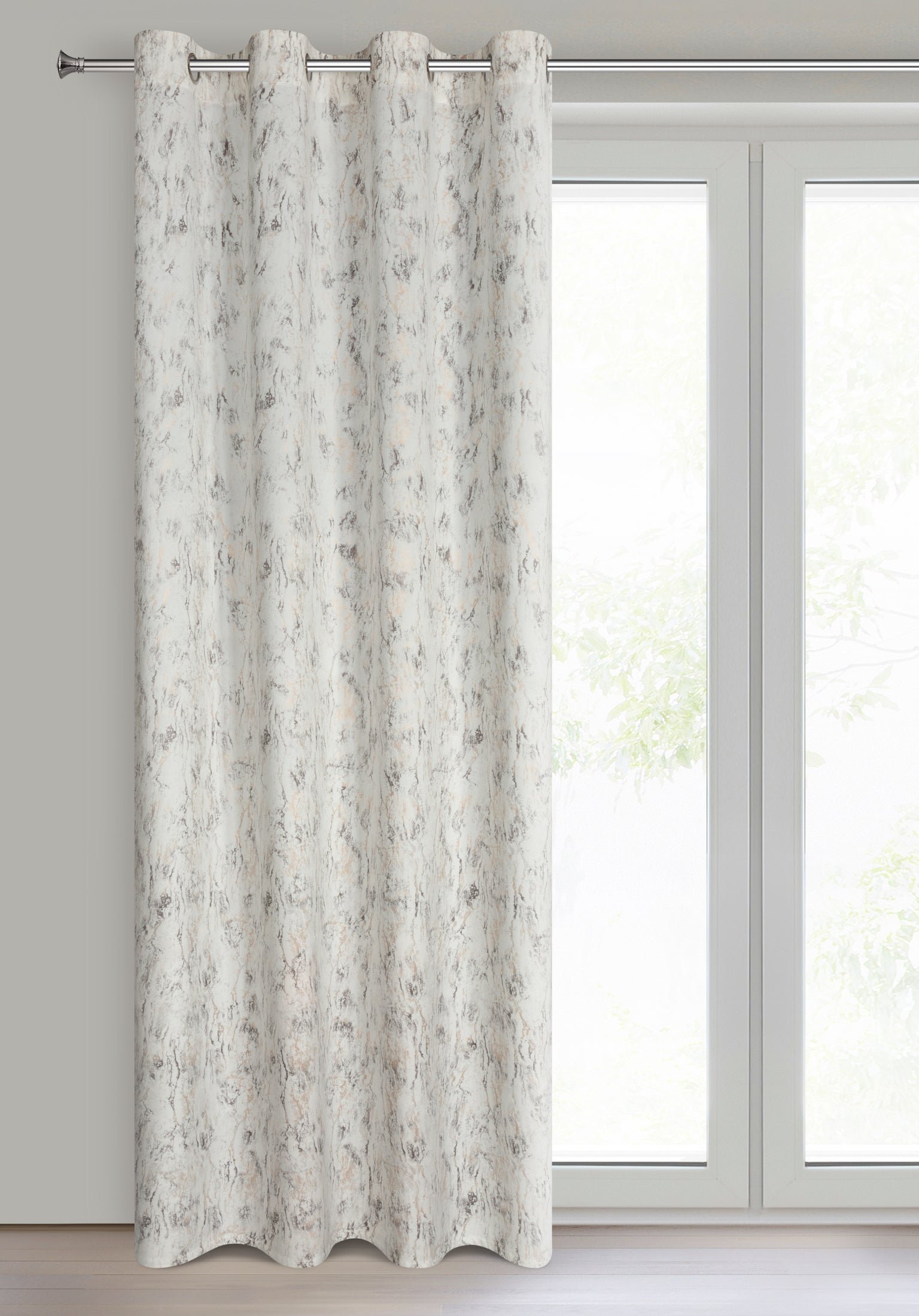 Fertigvorhang KORNELIA aus Samt, verziert mit einem glänzenden Aufdruck,(2er Set),40 x 250 cm, Ösen/Räder - Image 7